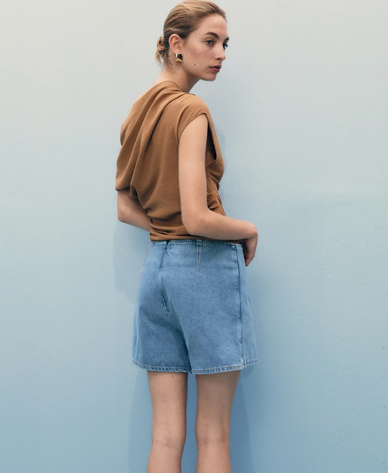 Mango Women's Wrapped Denim Skort