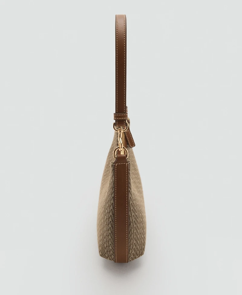 Mango Women's Printed Logo Shoulder Bag