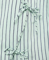 Mango Women's Strap Neckline and Laces Striped Top
