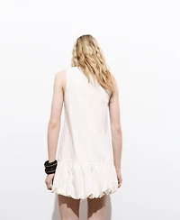 Mango Women's Puffed Hem Denim Dress