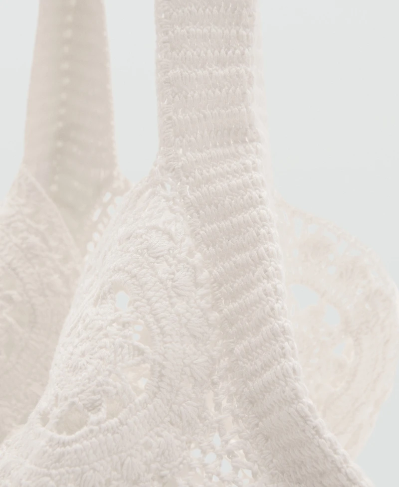 Mango Women's Crochet Shopper Bag