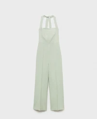 Mango Women's Linen Halter Jumpsuit