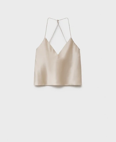 Mango Women's Silk Pajama Top