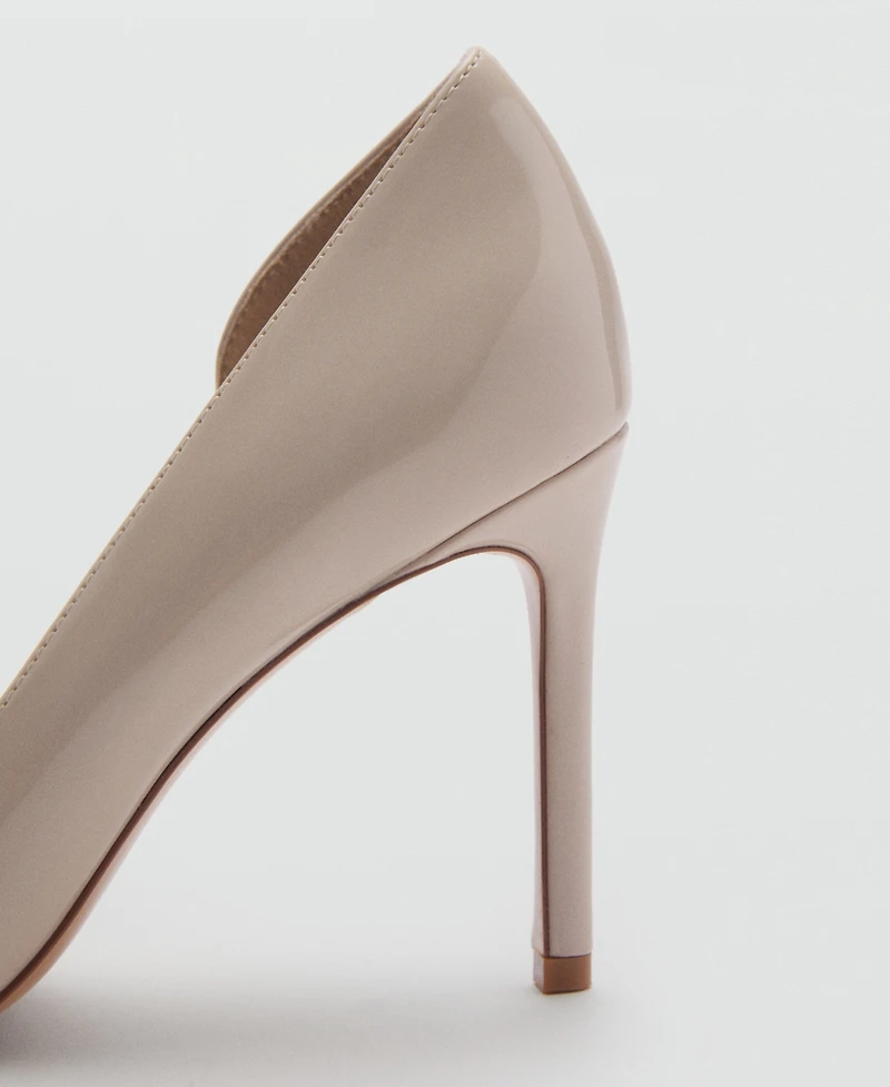 Mango Women's Asymmetrical Leather-Effect Heeled Shoes