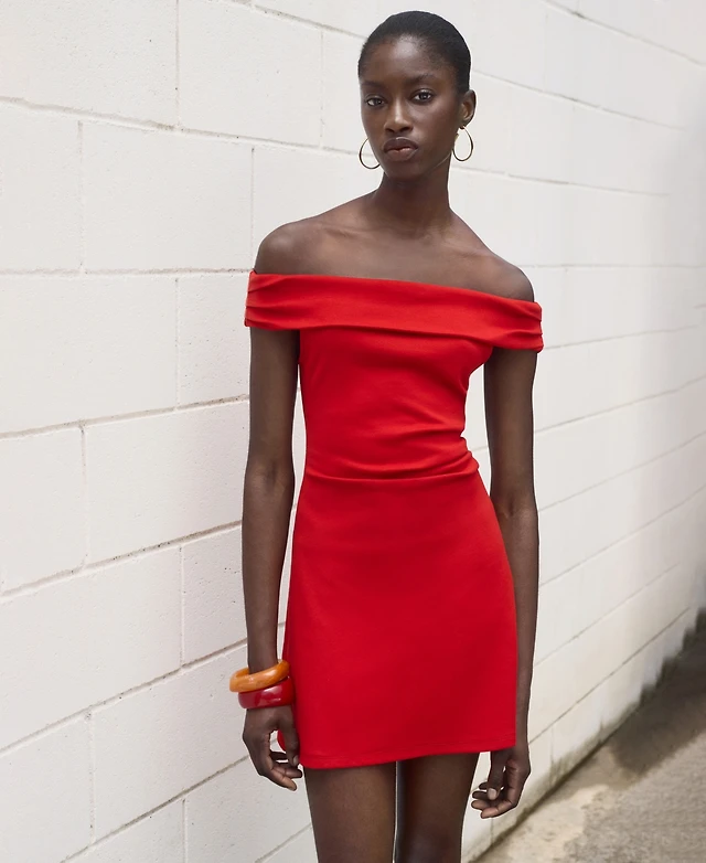 red strapless dress zara Zara Red Strapless Midi Dress by Zara