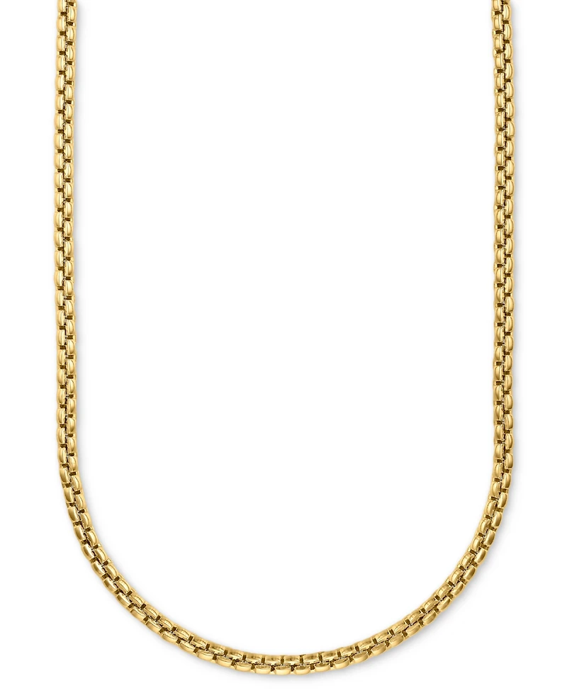 Men's Venezia Box Link 22" Chain Necklace in 14k Gold-Plated Sterling Silver