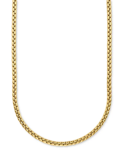Men's Venezia Box Link 22" Chain Necklace in 14k Gold-Plated Sterling Silver