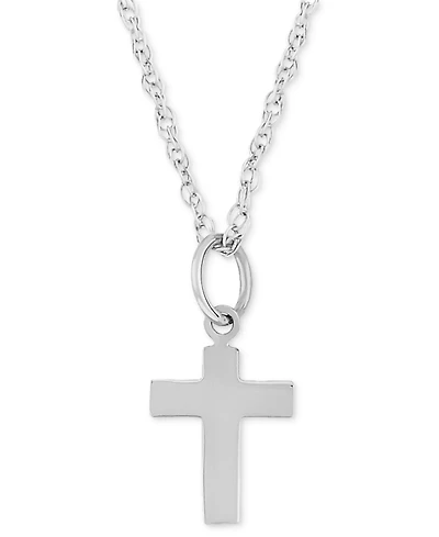 Flat Cross Necklace Set 14k Gold