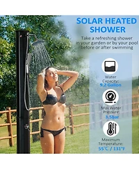 Outsunny Outdoor Solar-Powe Sding Shower with Temperature Adjustment