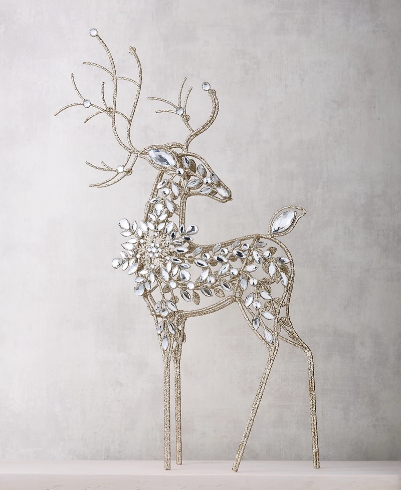Holiday Lane Opulence Iron and Gem Deer Figurine, Macy's Exclusive