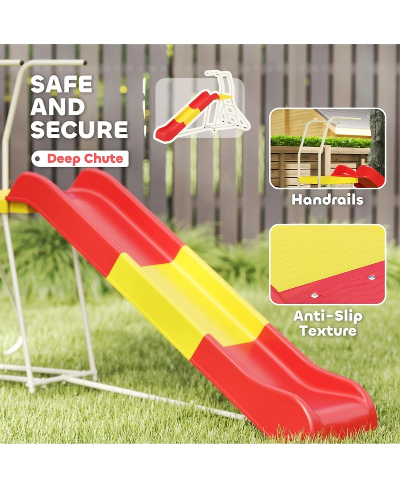 Qaba 6ft Slide for Kids, Metal Freesding Playground Equipment,