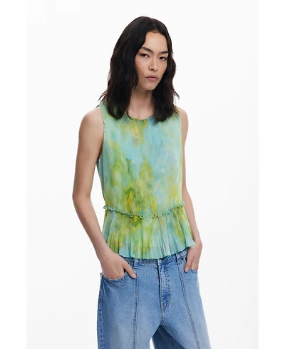 Desigual Women's Ruffled pleated blouse