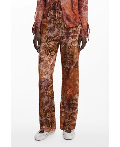 Desigual Women's Paisley corduroy pants