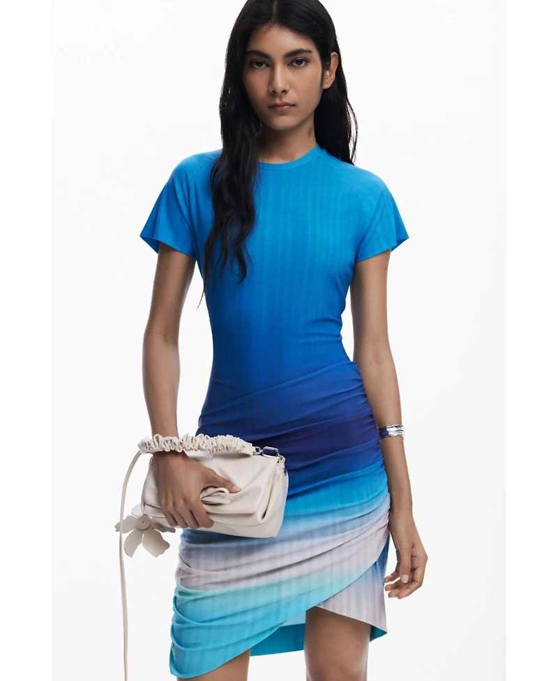 Desigual Women's Short dress with draped skirt