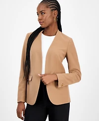 Bar Iii Women's Collarless Open-Front Bi-Stretch Blazer, Created for Macy's