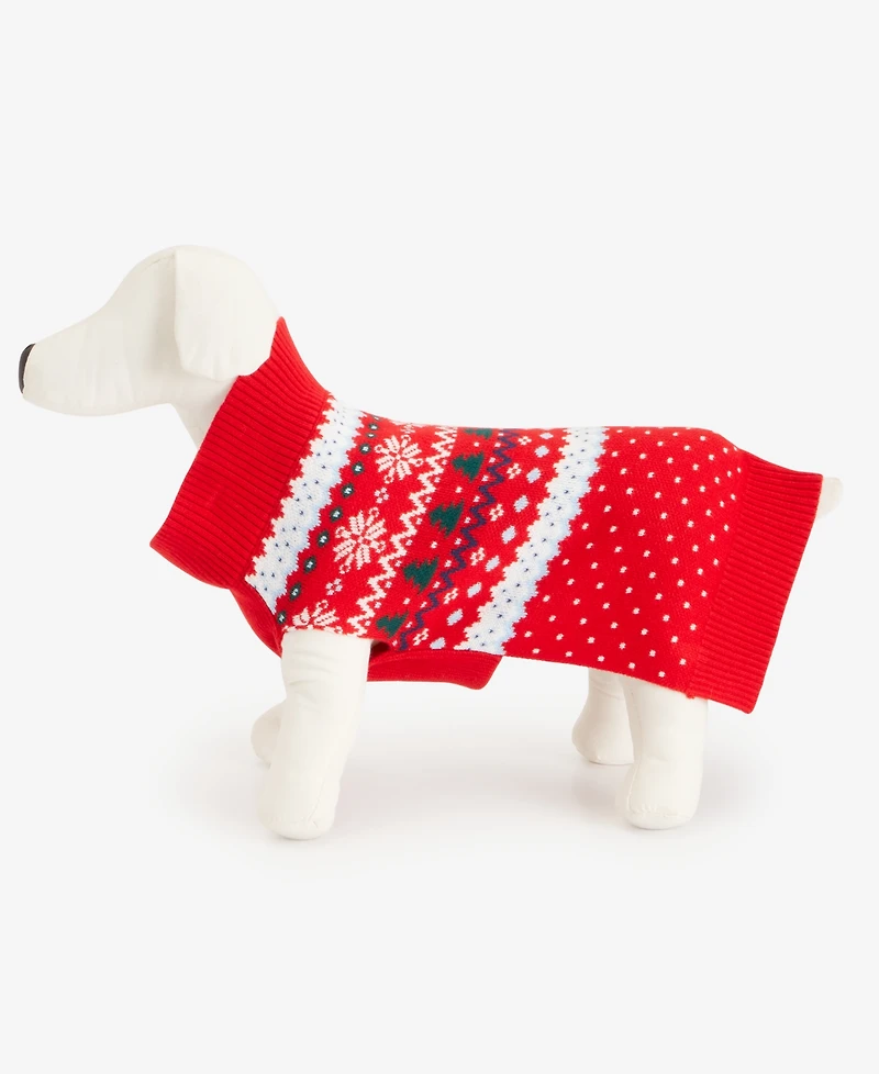 Holiday Lane Fair Isle Dog Sweater, Macy's Exclusive