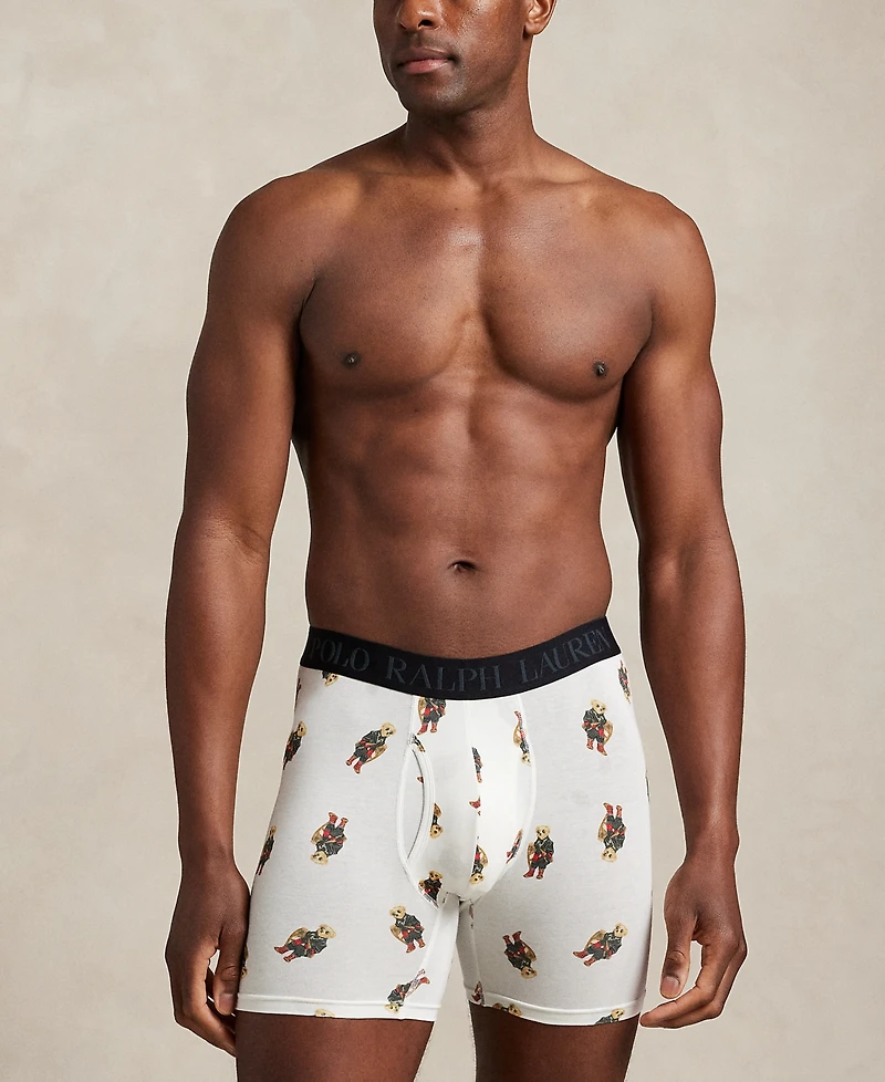 Polo Ralph Lauren Men's 3-Pack Elastic Waist Boxer Briefs Holiday Gift Set