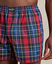 Polo Ralph Lauren Men's 3-Pack Single-Button Fly Woven Boxers Holiday Gift Set