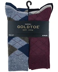 Gold Toe Men's 6-Pack Campbell Argyle Crew Dress Socks