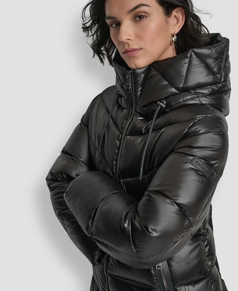 Dkny Women's Shine Hooded Puffer Coat
