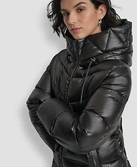 Dkny Women's Shine Hooded Puffer Coat
