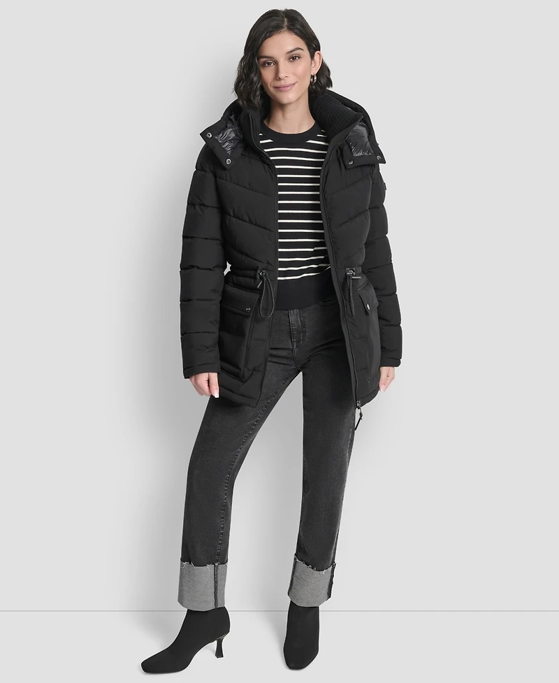Dkny Women's Shine Hooded Anorak Puffer Coat