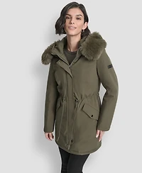Dkny Women's Trim Hooded Anorak Puffer Coat
