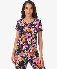 Cuddl Duds Women's Short Sleeve Cropped Pajama Set