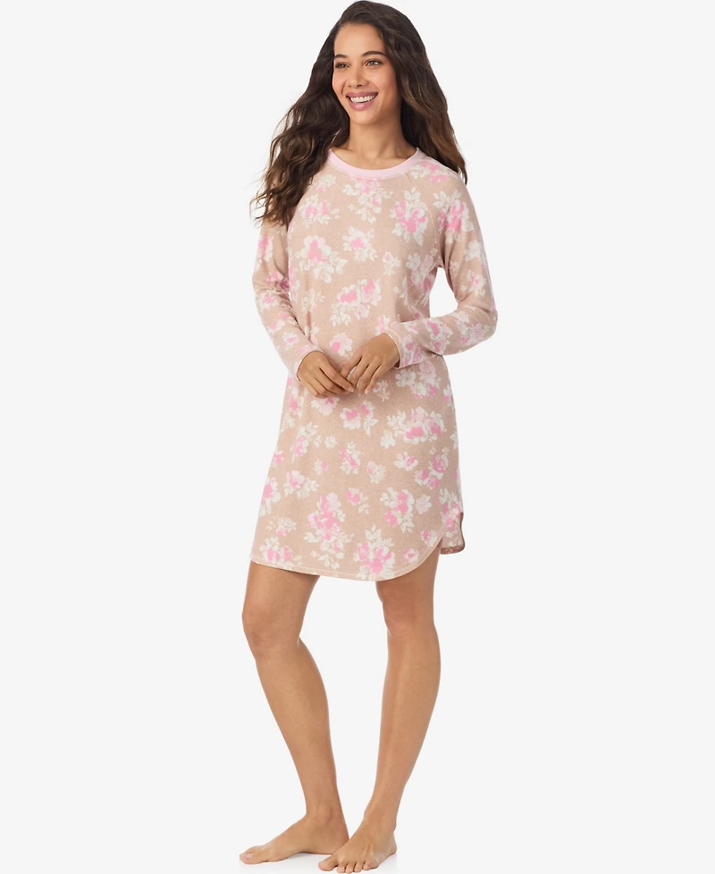 Cuddl Duds Women's Long Sleeve Scoop Neck Short Sleepshirt