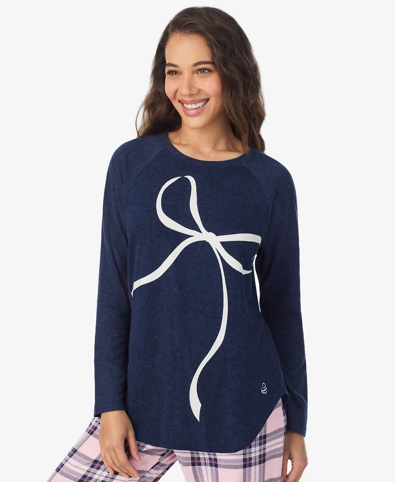 Cuddl Duds Women's Long Sleeve Crewneck Top and Jogger Pajama Set