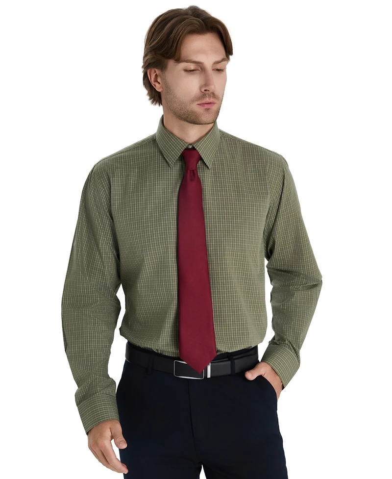 Club Room Men's Promo Regular Fit Micro Check Dress Shirt, Macy's Exclusive