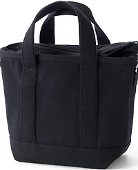 Lands' End Solid Color Pocket Zip Top Canvas Tote Bag