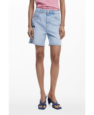 Desigual Women's Denim Bermuda flower