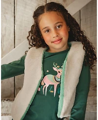 Deux par Little Girls Cotton Long Sleeve T-Shirt Dark Green - Toddler|Child