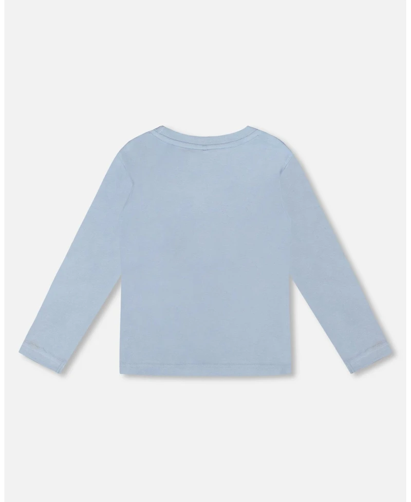 Deux par Boy Cotton Long Sleeve T-Shirt Light Blue - Toddler|Child