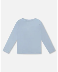 Deux par Boy Cotton Long Sleeve T-Shirt Light Blue - Toddler|Child