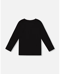 Deux par Boy Cotton Jersey Pocket T-Shirt Black