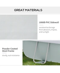 Outsunny Above Ground Swimming Pool, Semi-Inflatable Frame Pool,