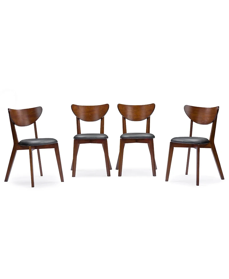Baxton Studio Sumner Mid-Century Style "Walnut" Brown 5-Piece Dining Set