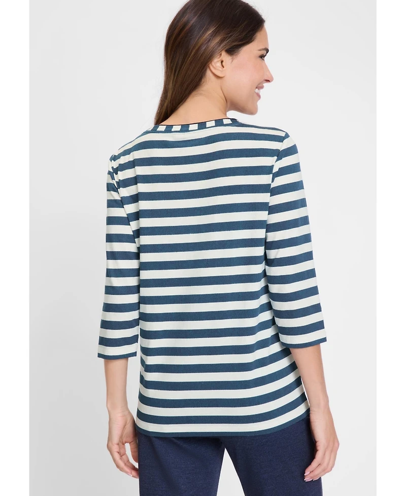 Olsen Stripe and Placement Print T-Shirt
