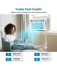 gaomon 8,000 Btu Window Ac - Quiet Performance, Dehumidify & Fan Modes, Remote Control Included, Easy Setup, Perfect for Home and Office