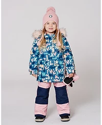 Deux par Girl Two-Piece Discover Snowsuit with Printed Jacket Dusty Pink - Toddler|Child