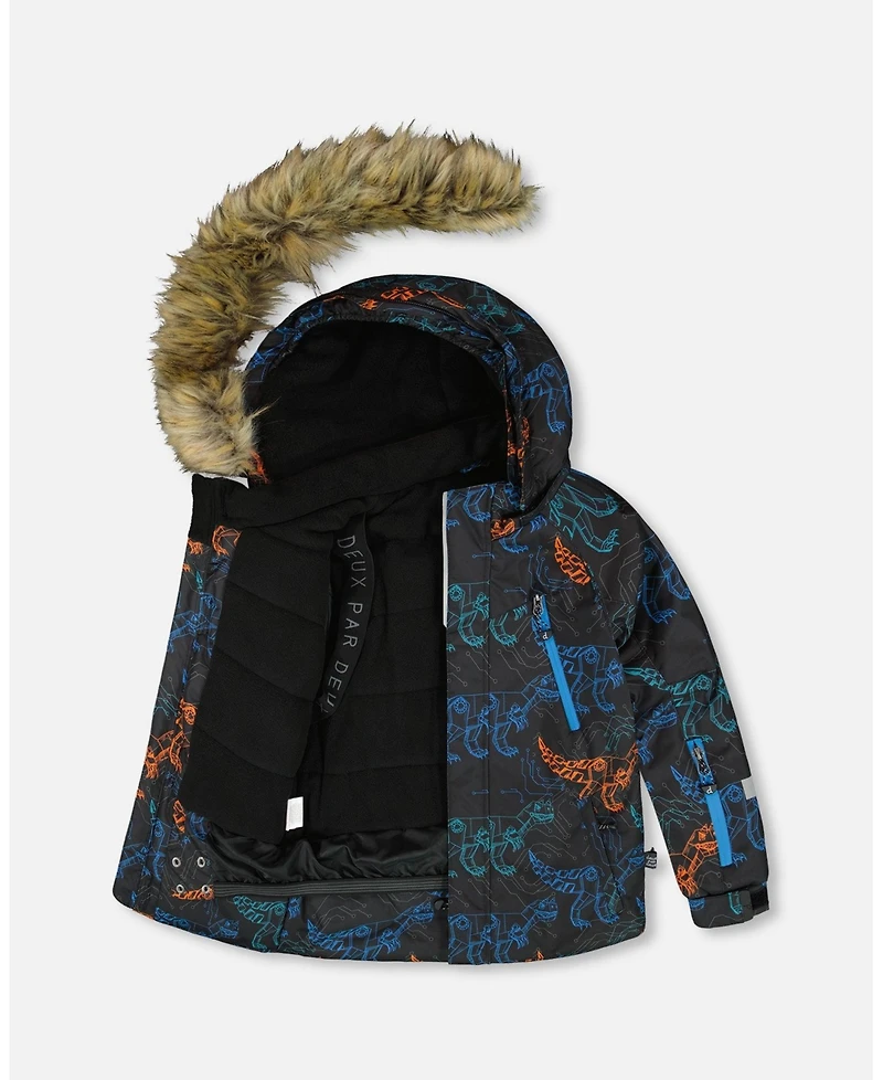 Deux par Boy Two-Piece Play Snowsuit with Printed Jacket Blue - Child
