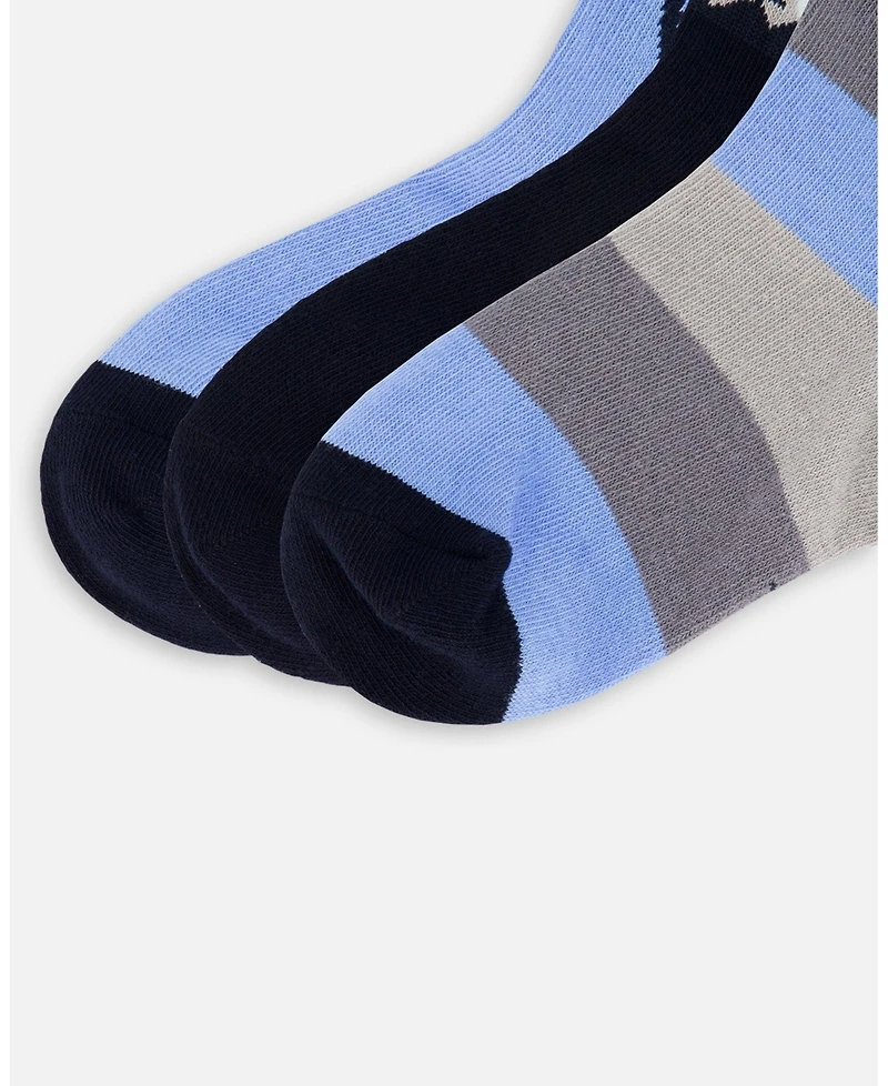 Deux par Boy 3-Pack Knit Socks Navy Blue - Toddler|Child