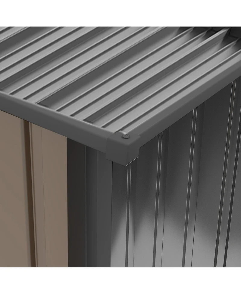 Outsunny 3.3' x 3.4' Metal Outdoor Storage Shed with Lockable Doors