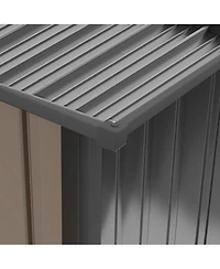 Outsunny 3.3' x 3.4' Metal Outdoor Storage Shed with Lockable Doors