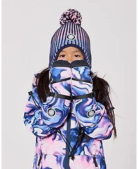 Deux par Girls Winter Mittens Teknik Pink and Blue Marble