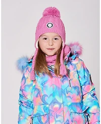 Deux par Girl Lined Winter Hat with Pompom Pink - Toddler|Child