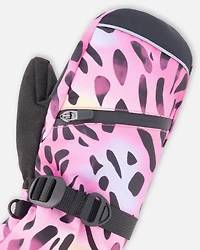Deux par Girl Winter Mittens Teknik Multicolor Leopard and Zebra