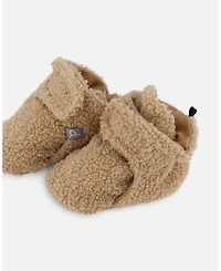 Deux par Baby Unisex Sherpa Slippers Brown